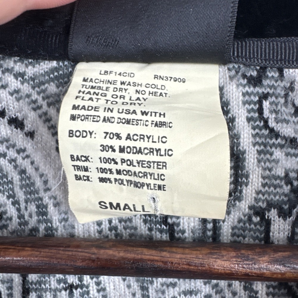 Vintage Duffel Outdoor Jacket Womens Small Black White Paisley Faux Fur Fleece - Picture 7 of 10